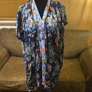Floral Open Front Kimono Cardigan